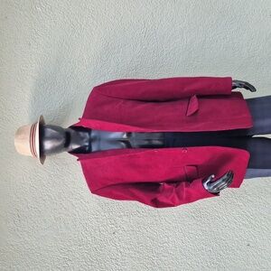 Studio Ferera Men's Burgundy Pure Cotton Corduroy Blazer W/Elbow Patches